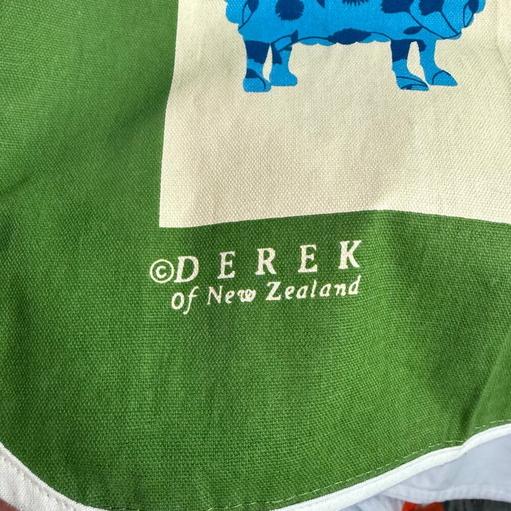 Derek of New Zealand 100% Cotton Sheep Applique Colorful Apron Kitchen Souvenir - Picture 5 of 7